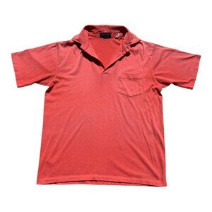 Vintage 70s Huntley of York Faded Pink Polo Shirt Adult Large
